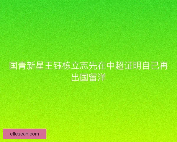 国青新星王钰栋立志先在中超证明自己再出国留洋