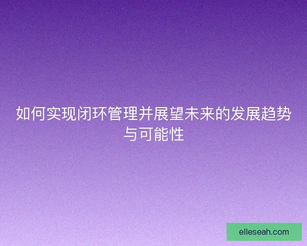如何实现闭环管理并展望未来的发展趋势与可能性